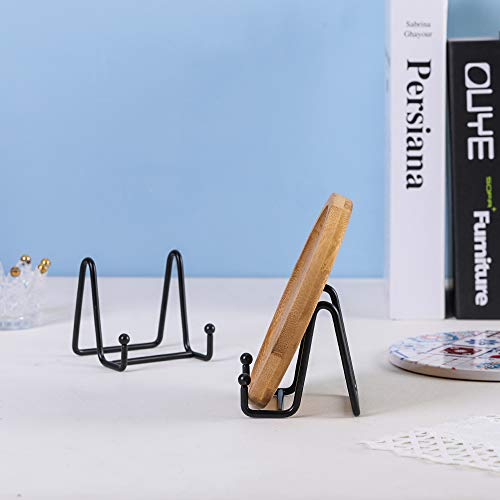 Artliving Plate Stands for Display - Iron Easel Stand Plate Holder Display Stand Picture Frame Stand for Pictures | Photo|Decorative Plate |Dish | Tabletop Art - 3 inch-Black - size: 3“（6 pack）