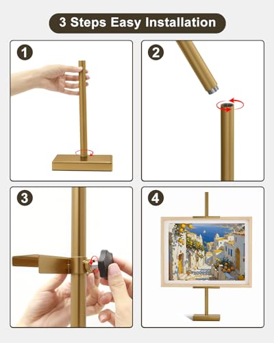 Adjustable Tabletop Easel Stand, 29" H Gold 2 Pack | Picture Easels for Display, Picture Frame Holder, For Art, Photo - color: Gold 2Pack
