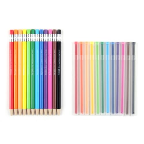 Mechanical Colored Pencil 2.6mm 12pcs with 24pcs Colored Leads - style: 12 color+24 lead