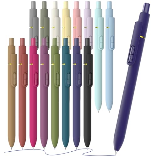 16 Pack Blue Gel Pens with Fidget, 0.7mm Quick-Drying Blue Ink - color: Vintage + Morandi Blue Ink-0.7mm-16Pcs