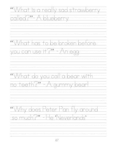 Print Handwriting Workbook for Kids: Improve Your Penmanship and Writing Skills with Letters, Words, Motivational Quotes, Funny Jokes, Science Facts for Children Ages 8-12