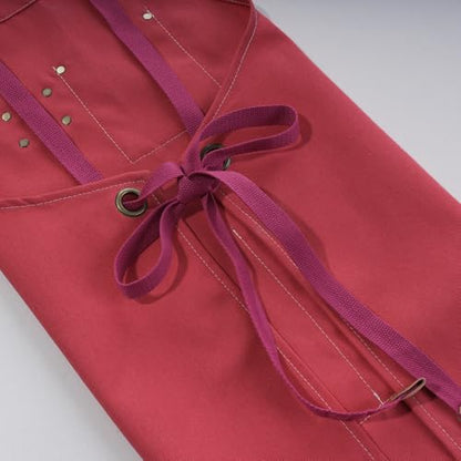 Chef Aprons for Men Canvas Apron with Large Pockets and Adjustable Neck Strap for Cooking,BBQ, Gardening - color: Hot Pink
