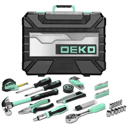 DEKOPRO Tool Set: 228 Piece Home Tool Kit, Household Basic Repair Tool Set Comes with Storage ToolBox, Socket Wrench Set for Car, Hand Tool Box Set for Home - Turquoise - color: Turquoise