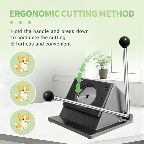1"/25mm Button Paper Cutter, 1.38”/35mm Diameter Circle Cutter Circle Punch, 1.38”Graphics Punch Cutter, 35mm Die Cut Machine for Making 1"/25mm Mode Buttons Machine(1.38”Cutting Diameter)