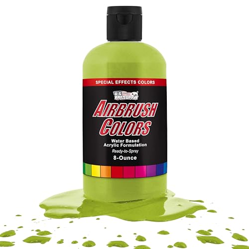 U.S. Art Supply Pearlized Bright Green Pearl Acrylic Special Effects Airbrush Paint - 8oz Ready to Spray Air Brush Paint for Nails, Models, Fabric - Water-Based Air Brush Painting - color: Bright Green Pearl, size: 8 Fl Oz (Pack of 1)