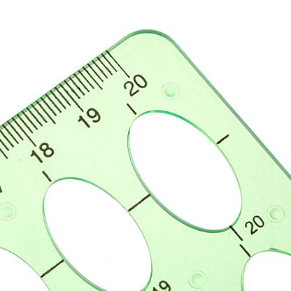 uxcell Geometric Drawing Template Oval Style Measuring Ruler 20cm for Drawing Engineering Drafting Building Office Supplies