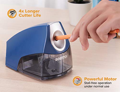 Bostitch Office Electric Pencil Sharpener for Classroom & Desk Use, Heavy-Duty Stall-Free Motor, High-Capacity Shavings Tray, Dark Blue - color: Dark Blue