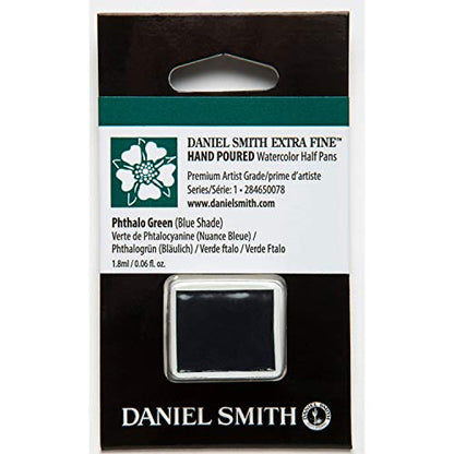 DANIEL SMITH Extra Fine Watercolor Half Pan Phthalo Green (Blue Shade) (284650078) - color: Phthalo Green (Blue Shade)