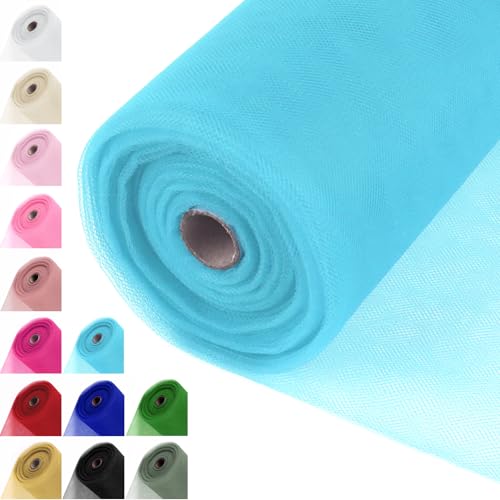 Soft Blue Tulle Fabric Roll 54 Inch x 40 Yards Tulle Ribbon - color: Soft Blue, size: 54 Inch X 40 Yards