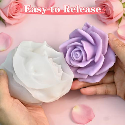 Rose Candle Molds, Bloom Large Rose Flower Candle Molds - color: 1 Pcs Large Rose Silicone Molds