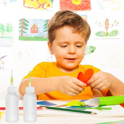 50ml Glue Precision Tip Applicator Bottle,Needle Tip Squeeze Bottle with 14ga 16ga 18ga 20ga 25ga Blunt Needle Oiler and Storage Caps - size: 50ml