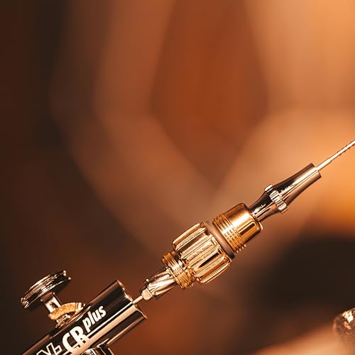 Harder & Steenbeck Evolution 2024 CRplus, German-Engineered Airbrush | Dual Action Painting Set with Gravity-Feed Airbrush, 0.28mm Self-Centering Nozzle, 5ml paint Cup -121231 - size: 0.28mm Nozzle, 2ml Cup