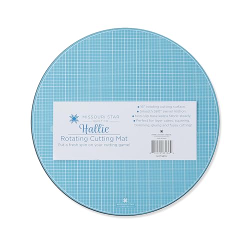 Missouri Star 16" Rotating Self-Healing Cutting Mat – 360° Swivel Quilting Mat for Layer Cakes, Trimming, Squaring & Fussy Cutting