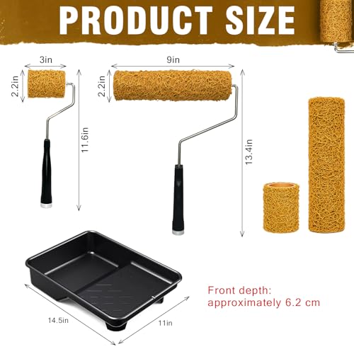 5 Pcs Textured Paint Roller Covers,Paint Tray Set Drywall Texture Roller,House Paint Roller Covers for Art Painting Walls Ceilings