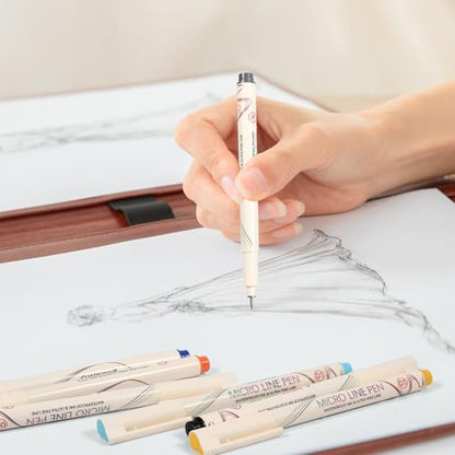 01 Micro Fine Point Pen Set - 12 Waterproof Archival Ink Colors, 0.25mm Fineliner Pens for Art Illustrations, Sketching, Anime, Manga, Technical Drawings & Scrapbooking-fan - color: 12 Colors-W
