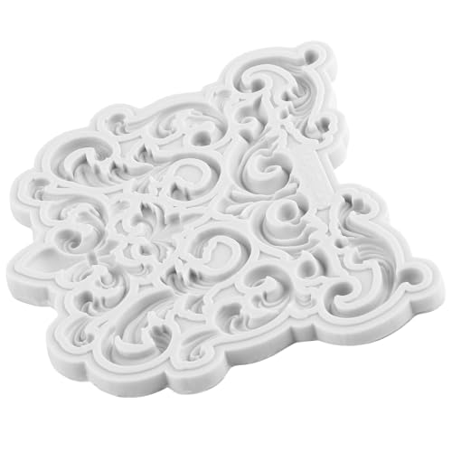 Baroque Polymer Clay Molds Baroque Scroll Relief Silicone Mold | Filigree Mold DIY Crafts Epoxy Resin Casting Polymer Clay Tools Craft Air Dry Jewelry Making - color: Style M