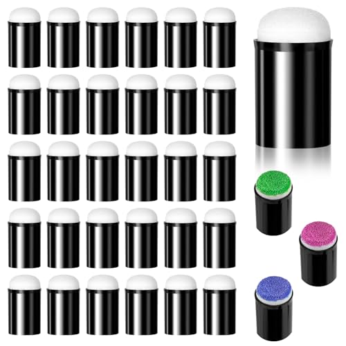 30 Pcs Finger Sponges Daubers, Finger Painting Sponge Daubers with Soft Sponge Head, Finger Face Paint Sponges for Painting Art Ink Crafts Card Making and Face Painting