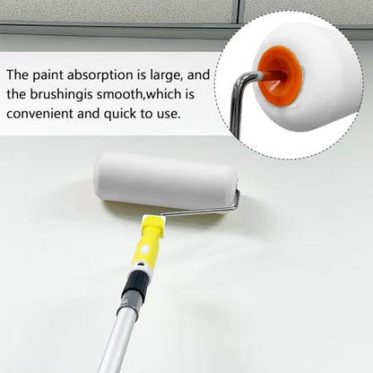 2 Pack Foam Paint Roller Covers, 9 Inch Paint Rollers with 2 Frame | High Density Foam Paint Roller Kit for Painting Walls, Cabinet, Ceilings, House