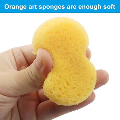 12 Pack Round Pottery Sponges | High Absorption, Horse Tack Cleaning, Leather Care, Painting & Kitchen