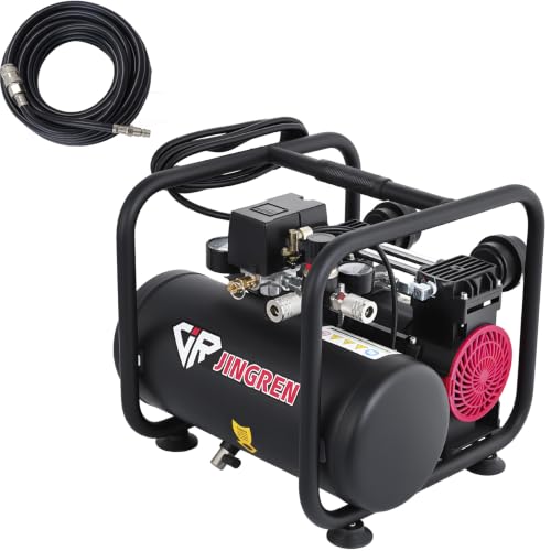 2 Gallon Quiet Oil Free Air Compressor With Air hose, Only 68dB, 1.2HP