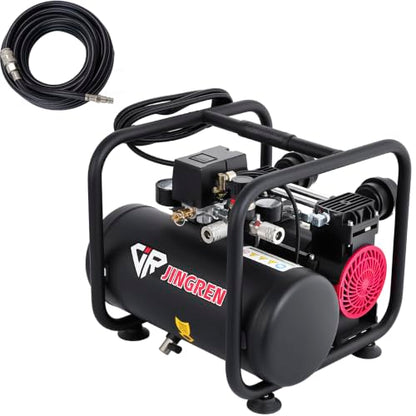 2 Gallon Quiet Oil Free Air Compressor With Air hose, Only 68dB, 1.2HP