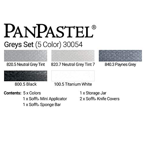 PanPastel Artist Pastels by GOLDEN, Grays Set, 5 Color, Professional Artist Pastels, Unique Pan Format (cake-like) - color: Multicolor, style: Black, Gray and White