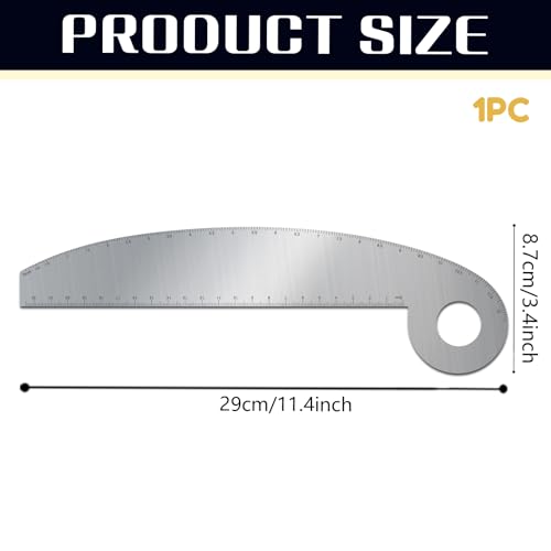 ORIGACH Stainless Steel Vary Form French Curve Ruler, 11.4x3.4 Inch | viation Aluminum Hip Curve Ruler Metal Measuring Stencils for Leather Sewing DIY Craft Supplies