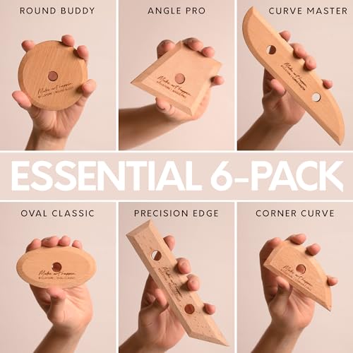 Byllstore Essential Pottery Ribs for Clay | Shaping & Smoothing Tools | Solid Beech Wood | 6-Pack - color: 6-Pack | Essential Pottery Ribs