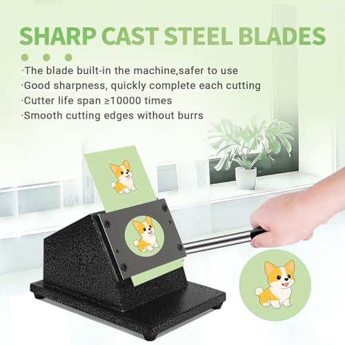 1.26"/32mm Button Paper Cutter, 1.73”/44mm Diameter Circle Cutter Circle Punch, 44mmGraphics Punch Cutter, 44mm Die Cut Machine for 1.26"/32mm Mode Buttons Machine (1.73”/44mm Cutting Diameter)