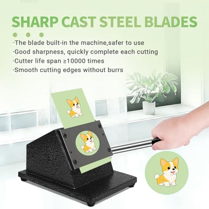 1.26"/32mm Button Paper Cutter, 1.73”/44mm Diameter Circle Cutter Circle Punch, 44mmGraphics Punch Cutter, 44mm Die Cut Machine for 1.26"/32mm Mode Buttons Machine (1.73”/44mm Cutting Diameter)
