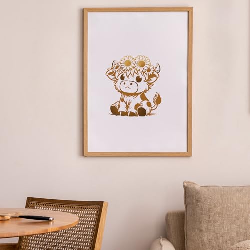 Keluna Highland Cow Stencils for Painting - 15 Pcs Animal Wood Burning Stencils, Farmhouse Cow Print Stencils for Crafts Reusable, Template for Painting on Canvas Wall Furniture Craft - style: highland cow