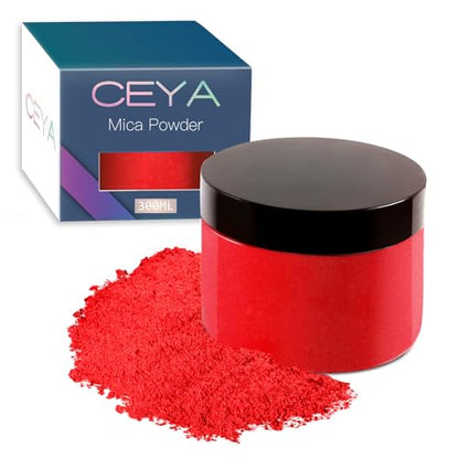 Ceya Mica Powder,5.3oz/150g Red Pearlescent Effect Colorant Pigment Powder - color: C-Red