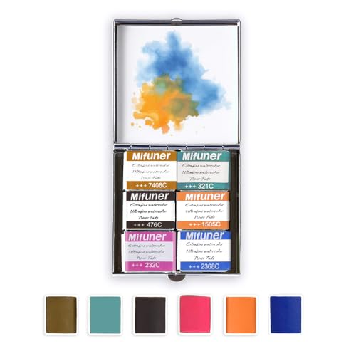 Mini Portable Handmade Artist Watercolor Paint,6 Colors Solid Watercolor - color: Solid Watercolor--Mix Color 07