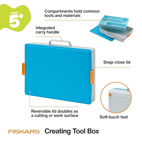 Fiskars Kids Creating Toolbox, Portable Art Storage Organizer - style: Creating Toolbox