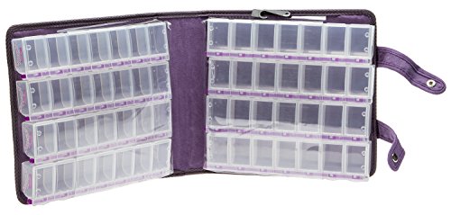 Craft Mates Double-Sided Case, 8 Organizers, Locking Compartments, Clear | Clear Plastic Storage for Buttons, Pins, Jewelry, Diamond Art & Craft Supplies, Large Portable Organizer for Crafters - style: 56 Compartment Case