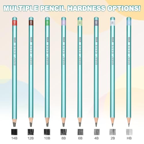 PATIKIL 10B Drawing Pencils for Sketching, Set of 6 Hexagonal Graphite Sketch Pencils Professional Sketching Art Supplies for Drawing Shading Writing Art Artists Beginners, Black - style: 10B