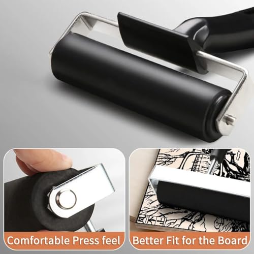 Brayer Roller Printmaking Rubber Press Roller 4 Inch Diamond Painting Roller for Craft Projects Ink and Stamping Tools Make Cards Painting