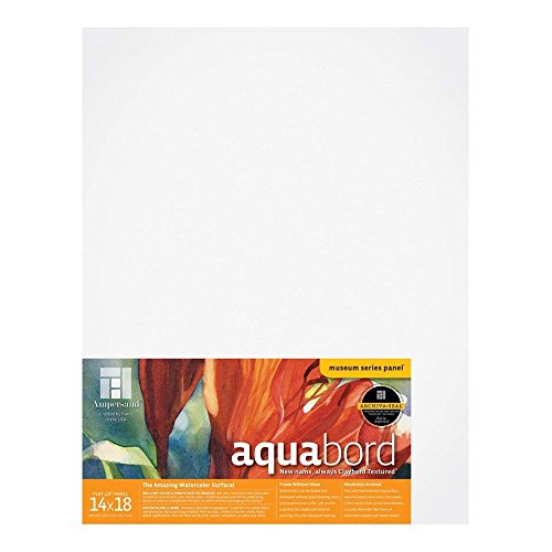 Ampersand Aquabord Panel for Watercolor and Gouache, 1/8 Inch Depth, 14X18 Inch (CBT14) - color: Flat Profile, size: 1/8 Inch, 14" x 18"