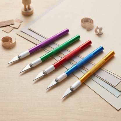 20 Pack Exacto Knife, Aluminum, Precision Knives, 5 Colors