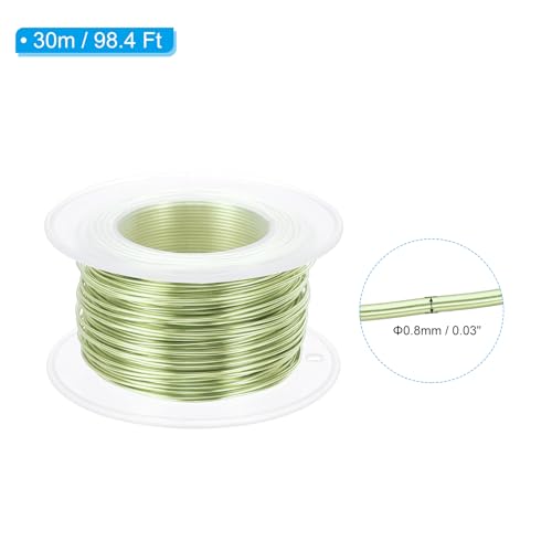 PATIKIL 20 Gauge 0.8mm Aluminum Craft Wire, 98.4 Ft Metal Wire Armature Bendable Wire for Jewelry Making Metal Wrap DIY, Apple Green - color: Apple Green, size: 0.8 mm x 30 m