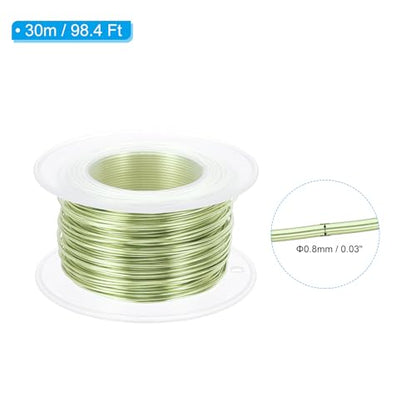 PATIKIL 20 Gauge 0.8mm Aluminum Craft Wire, 98.4 Ft Metal Wire Armature Bendable Wire for Jewelry Making Metal Wrap DIY, Apple Green - color: Apple Green, size: 0.8 mm x 30 m