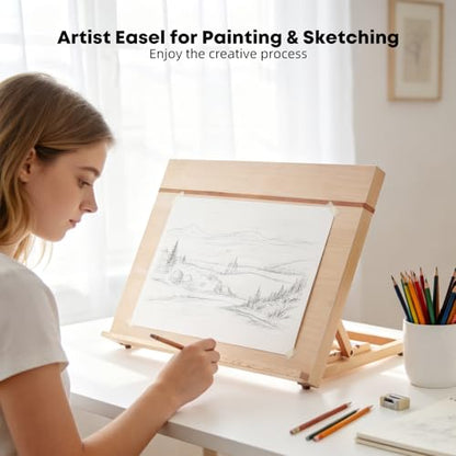 Wooden Table Top Easels for Painting A3 18.5"x14.2" Tabletop Easel - size: A3(18.5"x14.2")
