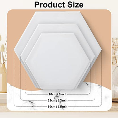 Thenshop 24 Pieces Stretched Canvas for Painting Bulk Blank Canvas Board, Square Round Hexagon Heart Shaped Frame for Kids Art Supplies for Acrylic Pouring Oil Painting(Hexagon) - style: Hexagon