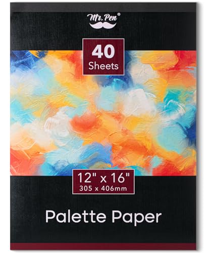 Mr. Pen- Disposable Paint Palette Paper Paint Pad, 12"x16", 40 Sheets - size: 12" x 16", 1 Pack