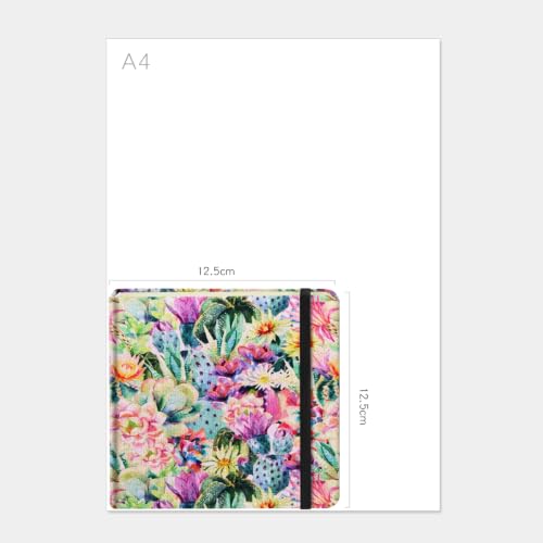 5x5" Sketchbook,Pocket Hardcover Notebooks,Sketch Books for Drawing Writing | 80gsm Blank Paper,96Sheet/192Pages,Cloth Cover,Portable Small Size for Sketching,Diary Memo Planner.Cactus Flower - color: Cloth-Cactus Flower