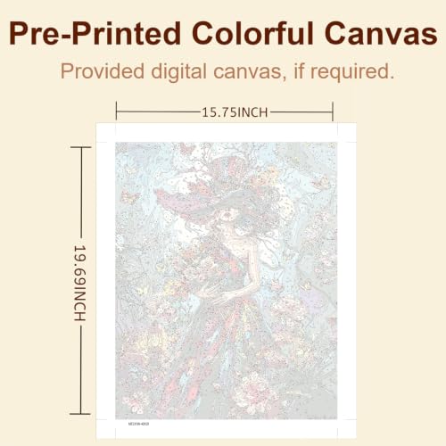 Gemozaic Floral Woman Paint by Numbers Kit for Adults, 16x20 in, Unframed - color: MT23199