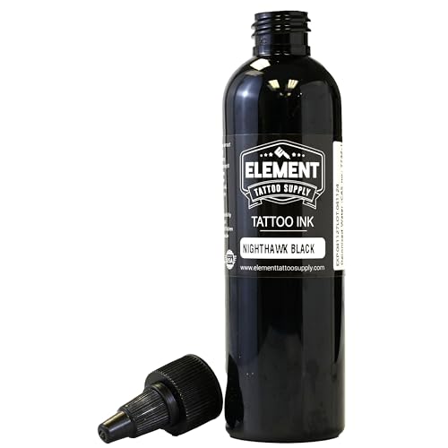Element Tattoo Supply Nighthawk Black Tattoo Ink 4 oz Bottle - size: 4oz