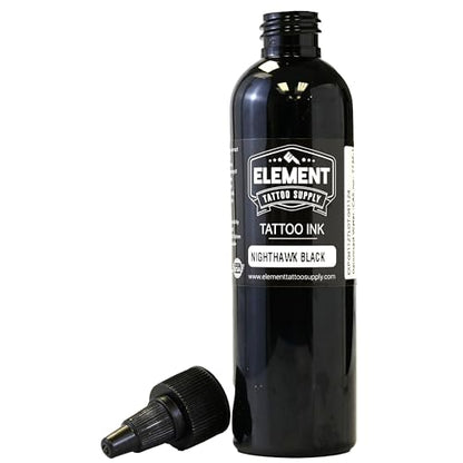 Element Tattoo Supply Nighthawk Black Tattoo Ink 4 oz Bottle - size: 4oz