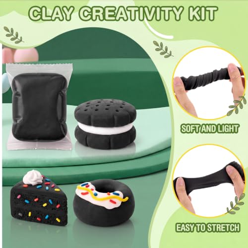 VioraWhite 100 Pcs Air Dry Clay Bulk Modeling Clay for Kids Lightweight Foam Modeling Clays DIY Molding Clays for Kids Adults Crafts Gifts School Project Supplies (Black) - color: Black