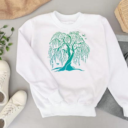 Willow Tree Stencil for Painting on Wall 11.8 x 11.8 Inch Reusable Plastic Craft Stencil for Painting on Wood Fabric Furniture, DIY Home Decor Stencils | 11.8" x 11.8" Plastic Craft Stencil, Willow Tree Wall Stencil, DIY Home Decor Template for Wood Fabri
